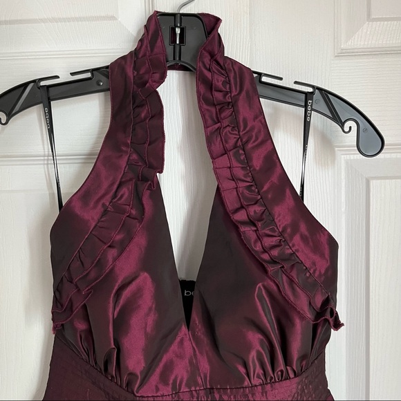 BEBE SATIN HALTER TOP IN IMPERIAL PLUM - Picture 3 of 12